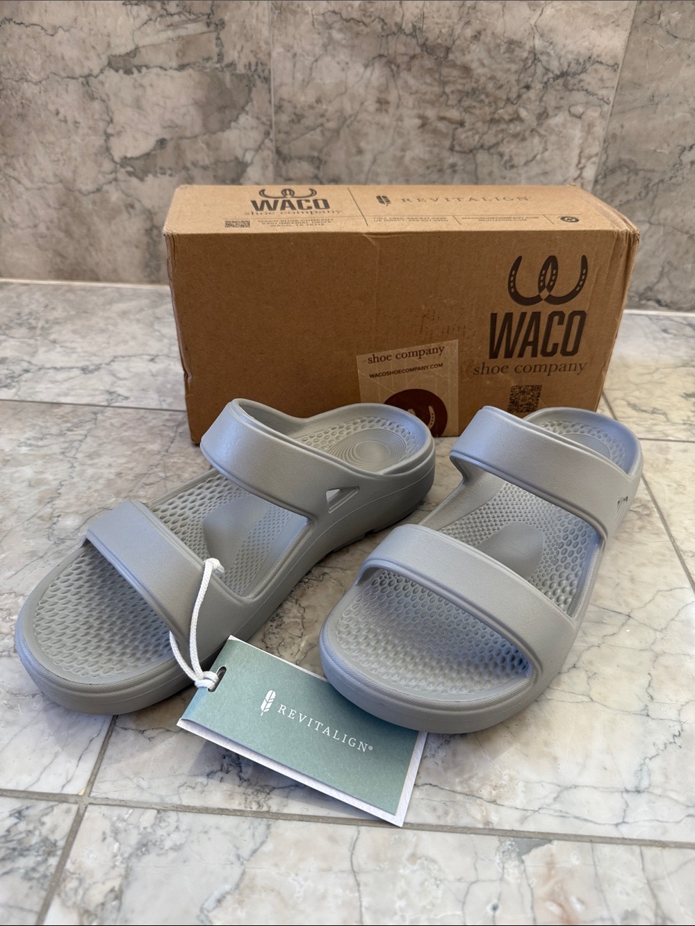 Waco Revitalign Women's Slide Sandals NWT Grey Size 9B